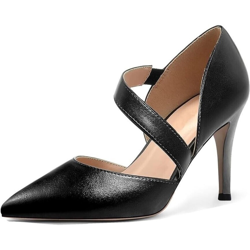 Women's 3.3 Inch Easy Slip-on Style with Elastic Straps Across Instep Pointed 9